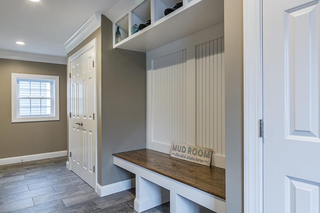 Custom Built Mudroom with Storage and Seating