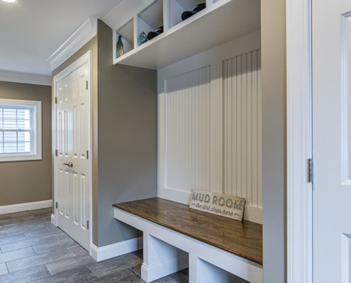 Custom Built Mudroom with Storage and Seating